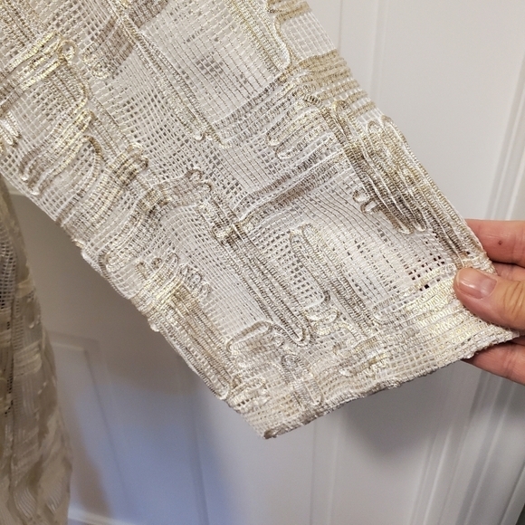 NWT Chico's Traveler's Collection Jacquard Gold Shimmer Jacket Sz 2=12, Ret $149 - Picture 4 of 14